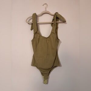 Princess Polly Olive Tie-Shoulder Bodysuit